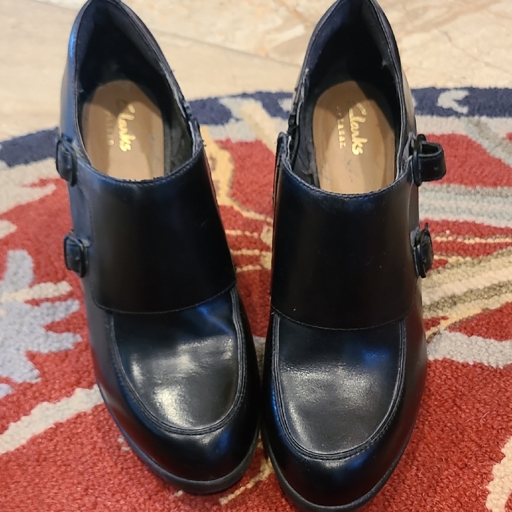 Clarks Women's Black Leather Shoes